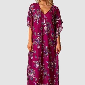 Buddy Love Magenta Floral Maxi Dress